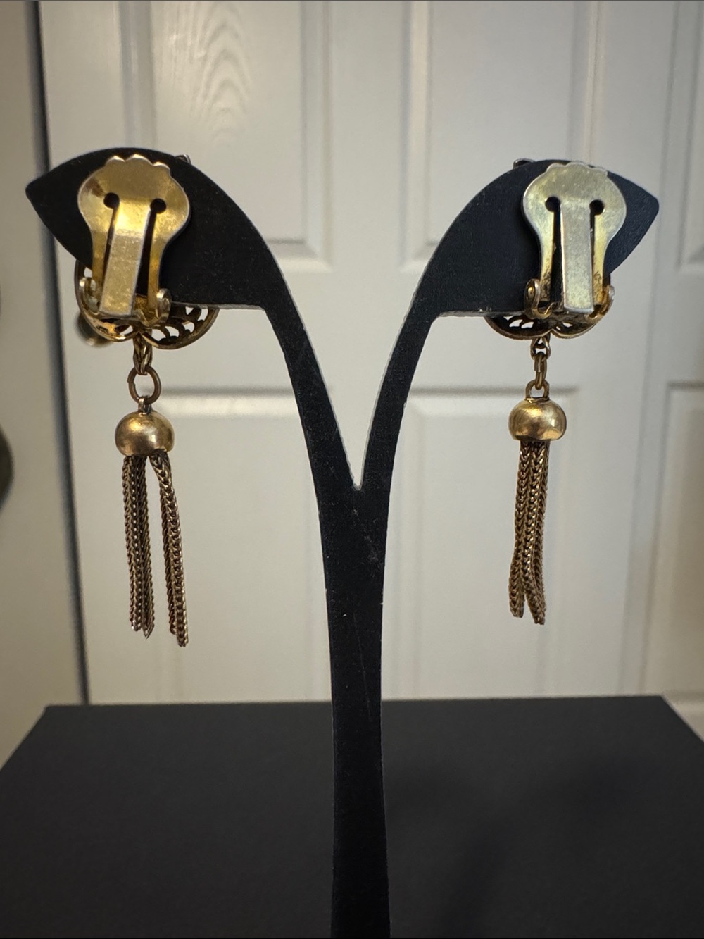 Gold Filigree Tassel Drop Earrings - Women Jewelry - Picture 3 of 3